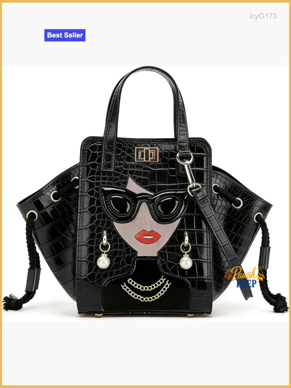 3D Lady Face PU Leather Funky Satchel Handbag Novelty Designer Crossbody